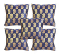 Pink Parrot Jacquard Silk Cushion Cover 12X12 Inch Set Of 5 Pcs