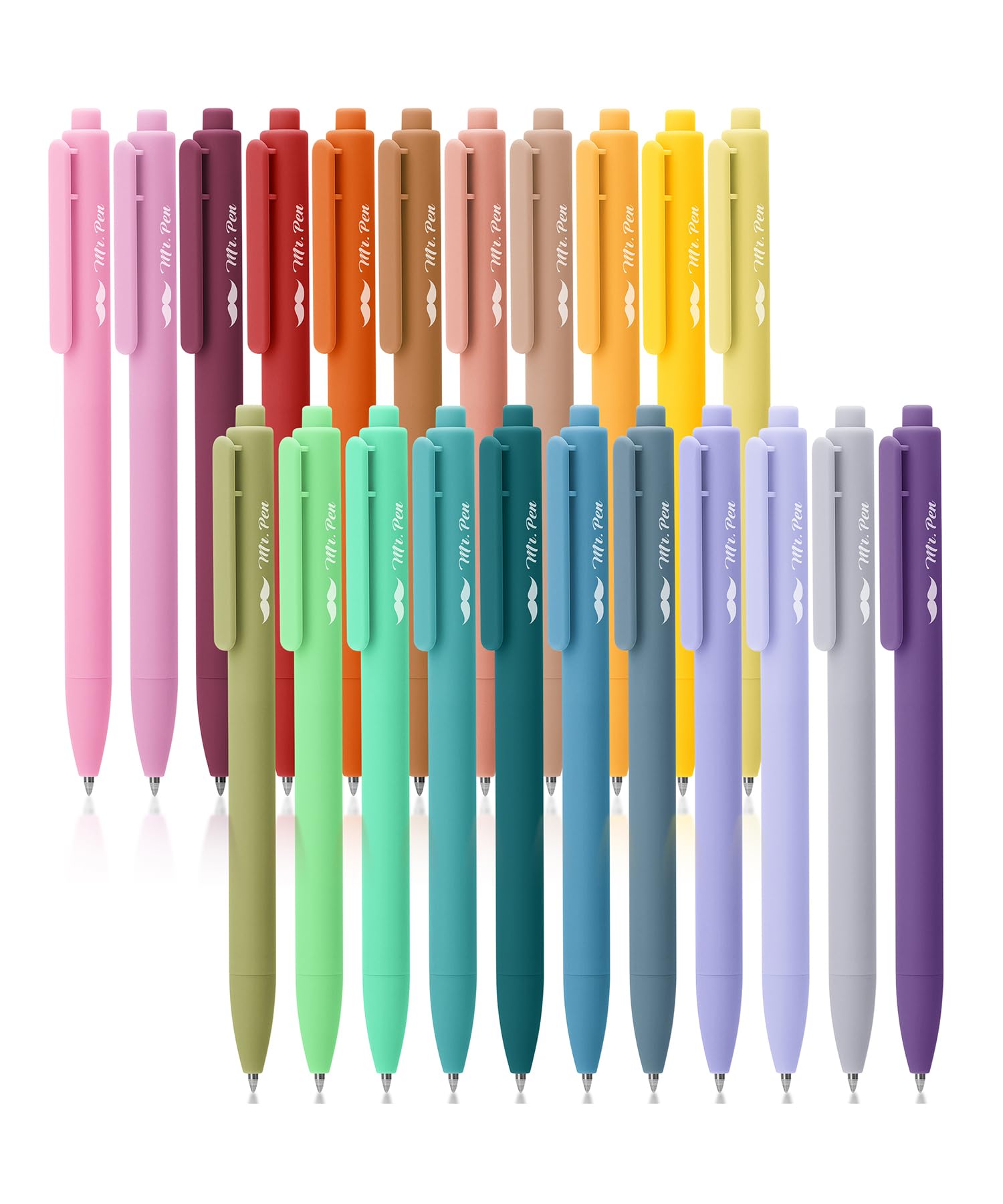 Mr. Pen- Retractable Gel Pens, 22 Pack, Color Ink Gel Pens Fine Point, 22 Vintage Colors, Gel Pens Fine Point, Retractable Pens,