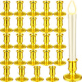 Window Candle Taper Candle Holders Plastic Traditional Candlesticks Only for Flameless LED Table Centerpiece Pillar Candle Holde