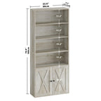 Ironck Industrial Bookshelves And Bookcases With Doors Floor Standing 6 Shelf Display Storage Shelves 70 In Tall Bookcase For Home Office, Living Room