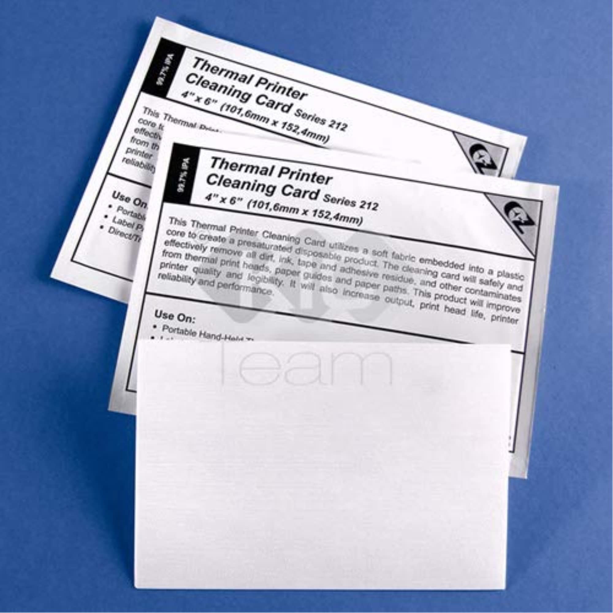 Thermal Printer Cleaning Card 4   X6    - 101.6Mm X 152.4Mm Series 212 (3 Layer) - 25 Cards