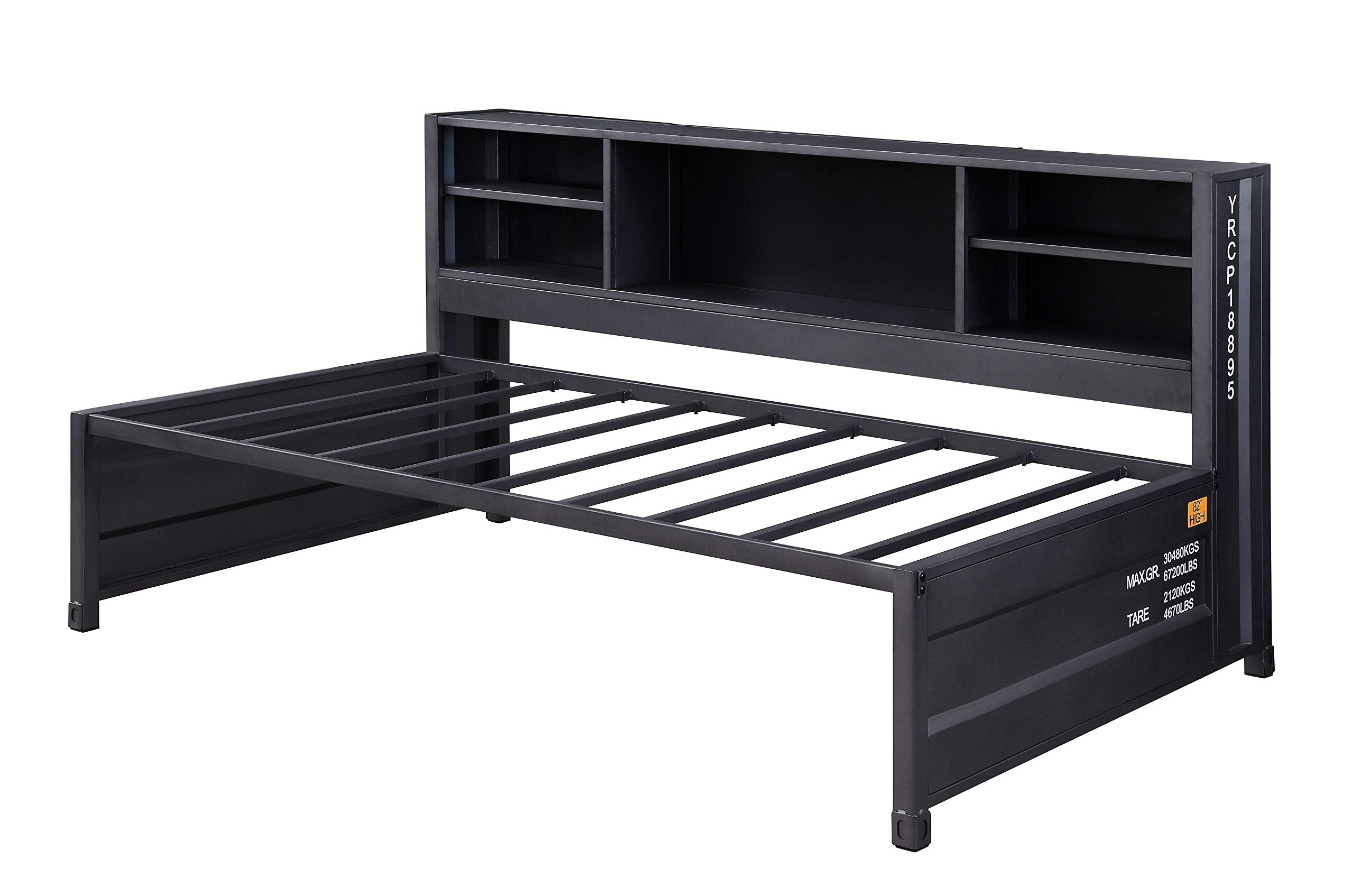 Acme Cargo Metal Twin Daybed and Trundle with Storage Headboard - Thumbnail 4