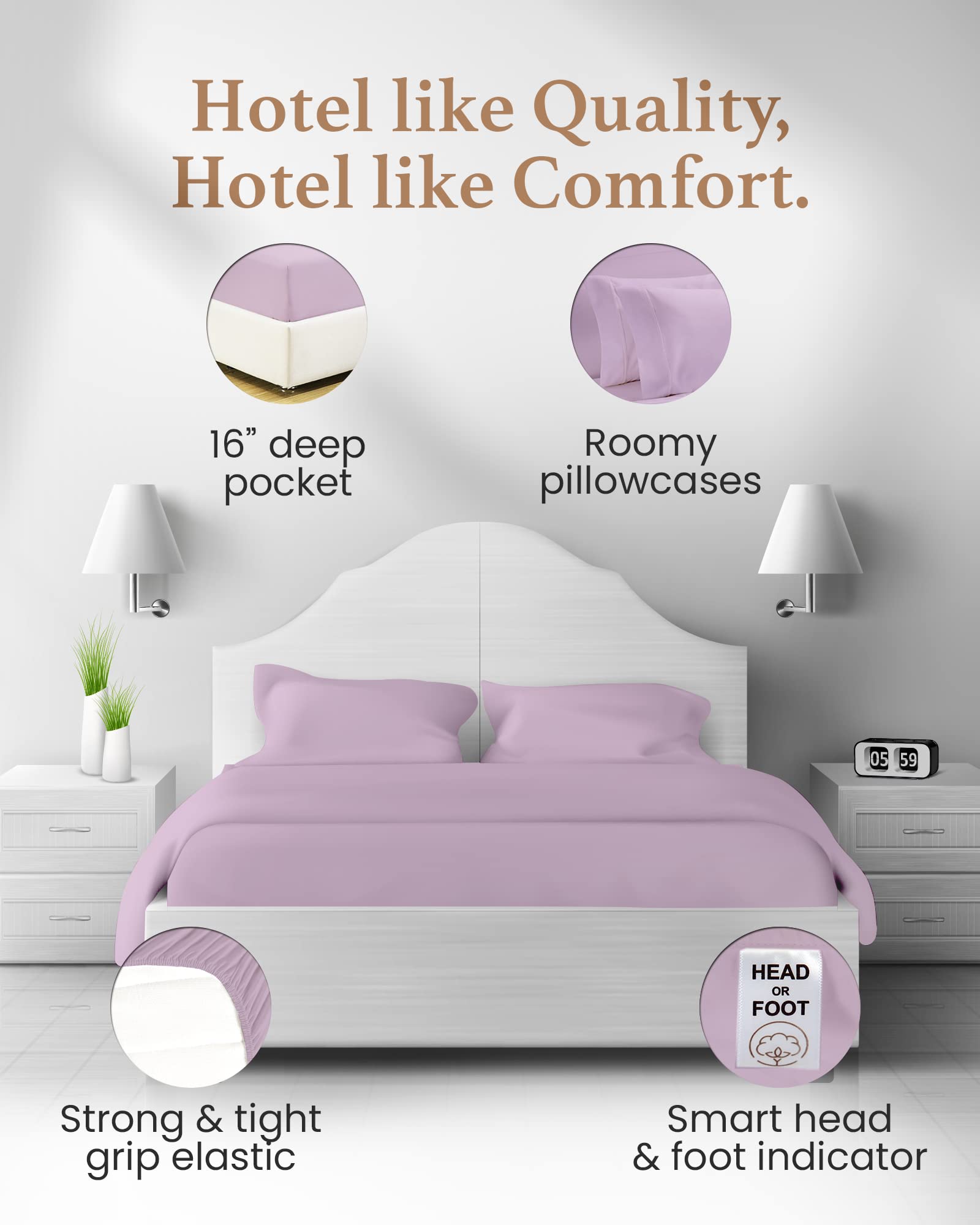 Good Sleep Bedding Cooling Sheets Queen - 1000 Tc Queen Sheet Sets, 4 Pc 100% Egyptian Cotton Queen Bed Sheets Set, Sateen Weave