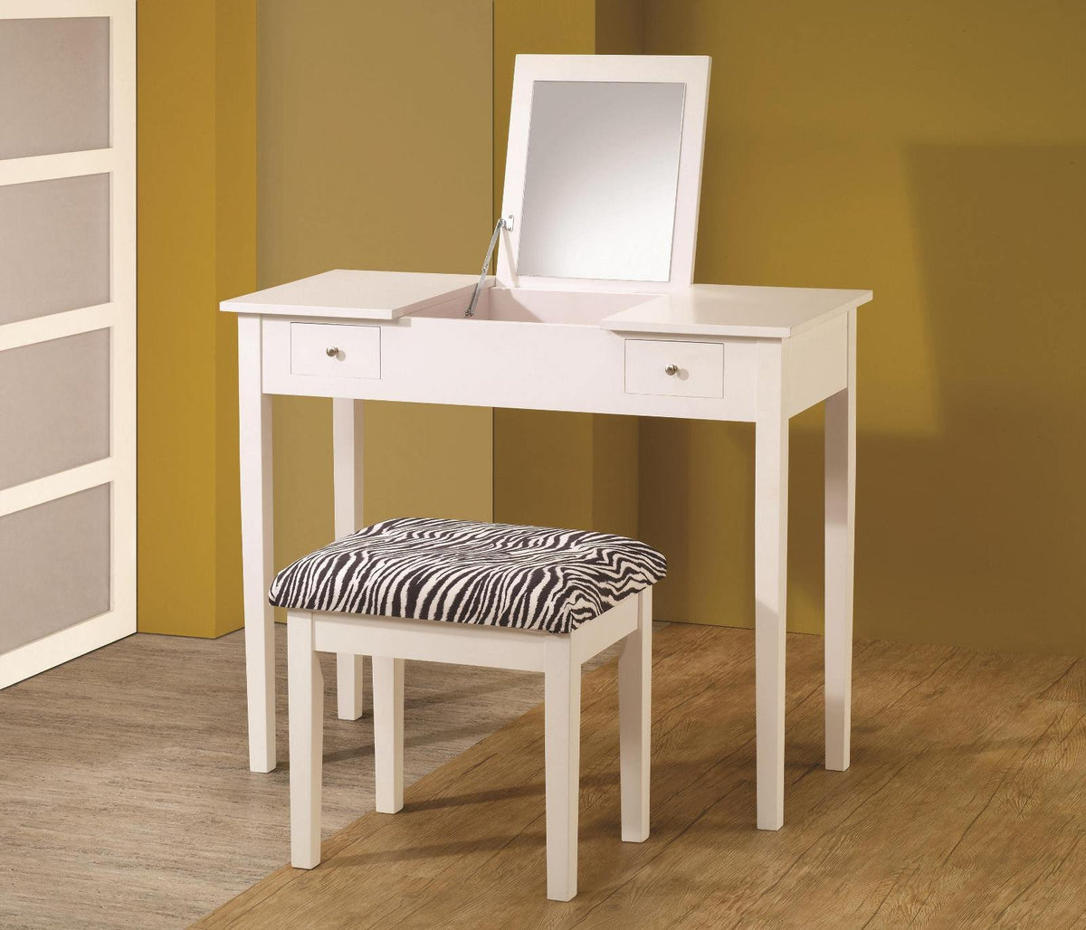 Coaster Home Furnishings 2-piece Vanity Set White and Zebra (300285ii)