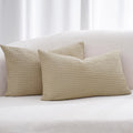 Phf 100% Cotton Waffle Weave Lumbar Pillow Cover 12' X 20', No Insert, 2 Pack Elegant Home Decorative Rectangle Throw Pillow C
