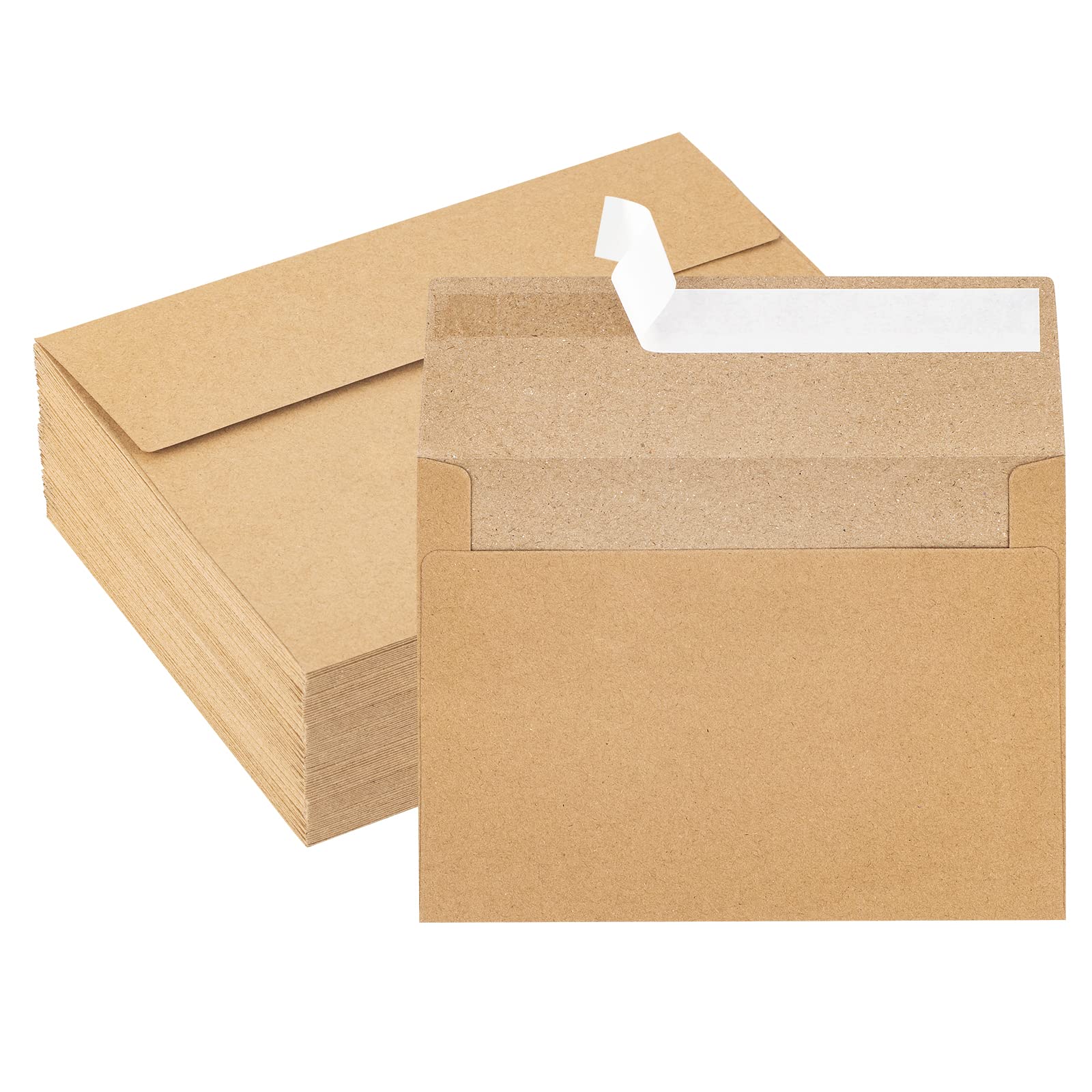 Kraft Envelopes, 50 Pack, 5 X 7 Inch, Brown Envelopes,A7 Envelopes, Card Envelopes, Kraft Paper Envelopes, Invitation Envelopes,