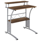 Flash Furniture Clifton Rustic Walnut Computer Desk with Top and Lower Storage Shelves 28 Inch