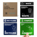 Home Zone Living Kitchen Trash and Recycling Combo Assorted Magnetic Sticker Set for Waste, Recycle, and Compost, 3.94 inch x 3.