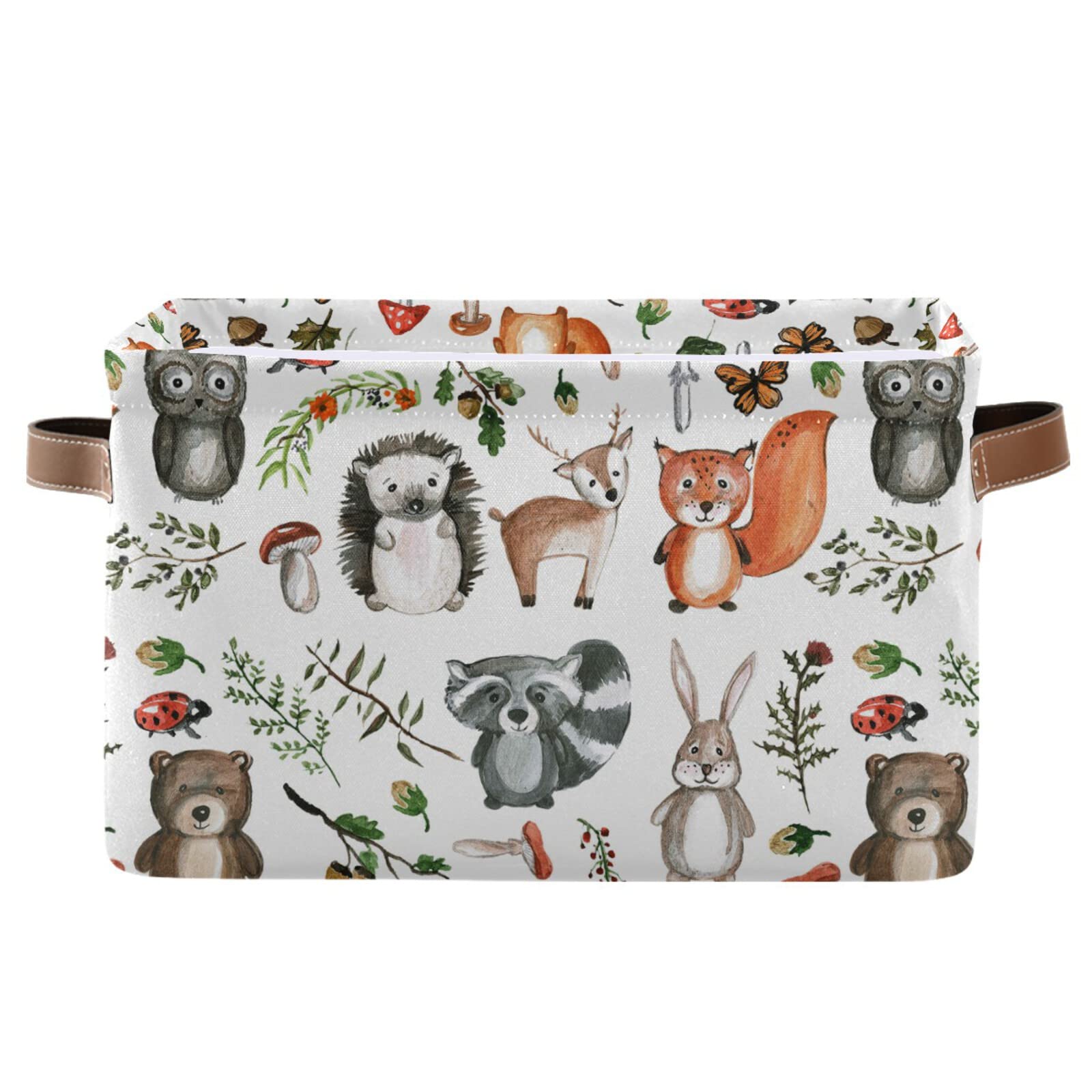 senya Storage Bin Basket 1 pcs Large Foldable Clothes Bag Collapsible Fabric Laundry Hamper Folding Washing Bin (Rectangle-Cute 