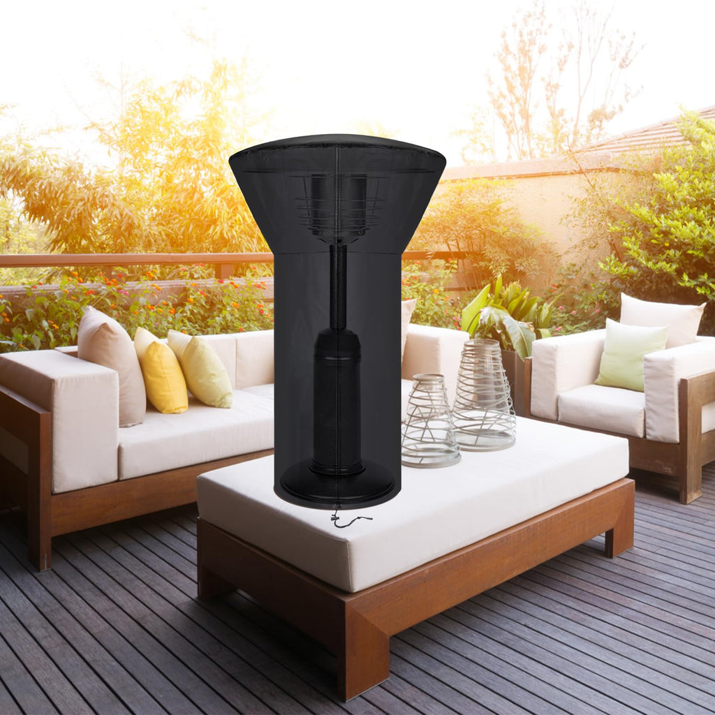 Patio Tabletop Heater Covers With Zipper And Storage Bag,Waterproof,Dustproof,Wind-Resistant,Sunlight-Resistant,Snow-Resistant,Black,38'' Height X 24' Dome X 14.5' Base