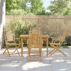 vidaXL Bamboo Folding Patio Chairs - Brown, 4 Pcs, 20.9"x26"x39" - Garden/Patio Seat, Water-Resistant, Armrest, Foldable