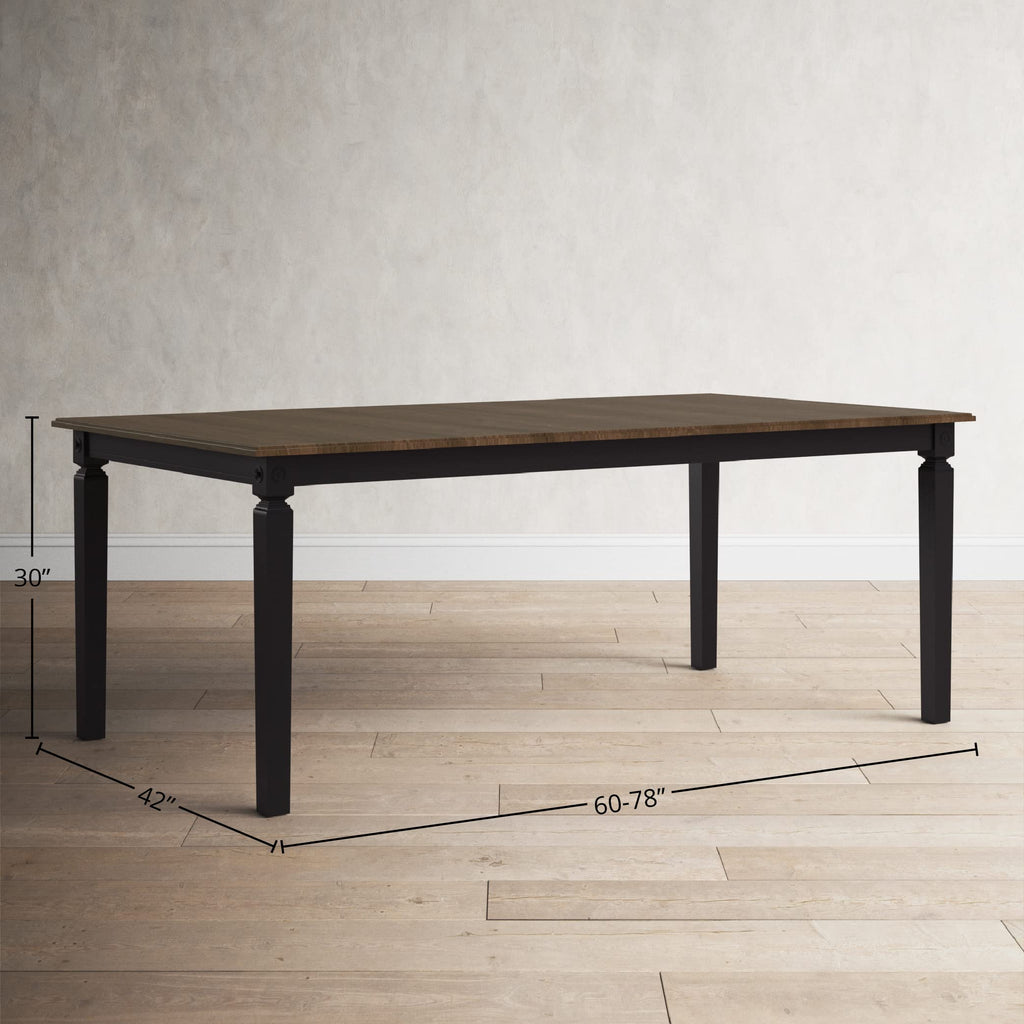 Intercon Glennwood 60-78" Wide, Rubbed Black & Charcoal Dining Tables