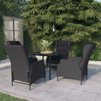 vidaXL Patio Dining Set 5 Piece, Outdoor Dining Set for 4, Table and Chair for Garden Backyard Balcony, Dining Chair Table, Dark Gray