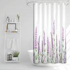Ruelvth Stall Shower Curtain, Purple Lavender Shower Curtain for Bathroom Waterproof Fabric Spring Plants Floral RV Shower Curta
