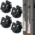 Haikole 4PCS Magnetic Broom Mop Holder Wall Mount,No Drill Tool Organizer With AntiSlip Rollers for Garage Kitchen RV Home Laun