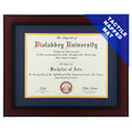 VIOLABBEY 11x14 Diploma Frame with Double Mat for 8.5x11 Documents&Certificates, Smooth Cherry Wood Grain Finish, Wall Mounting&