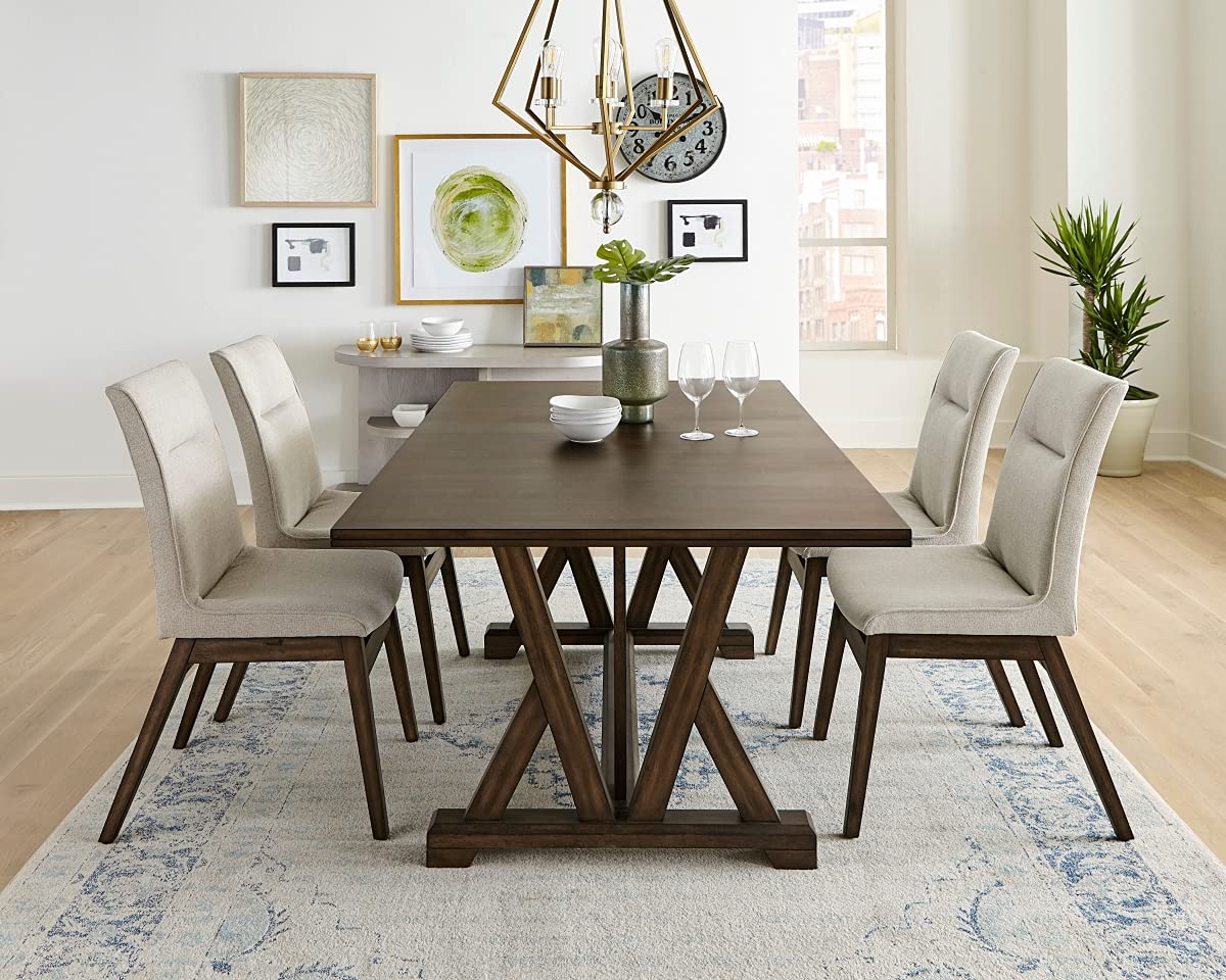 Progressive Furniture D862-61 Upholstered Dining Chairs, Walnut Brown - Set of 2