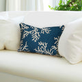 Liora Manne Marina Indoor/Outdoor Power Loomed Easy Care Pillows, 12' X 18', Coral Edge Navy