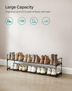 Songmics Shoe Rack, 2 Tier Shoe Organizer, Metal Shoe Storage Shelf For 12 Pairs Of Shoes, Easy To Assemble, Entryway, Black Ulsa032B01