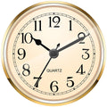 Hicarer 3-1/2 Inch (90 mm) Quartz Clock Fit-up/Insert with Arabic Numeral (Gold)
