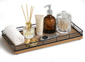 Bathroom Vanity Tray - 12  x 6  Decorative Wooden Tray for Toilet Tank Organizer Wood Tray for Bathroom Countertop, Soap, Perfum