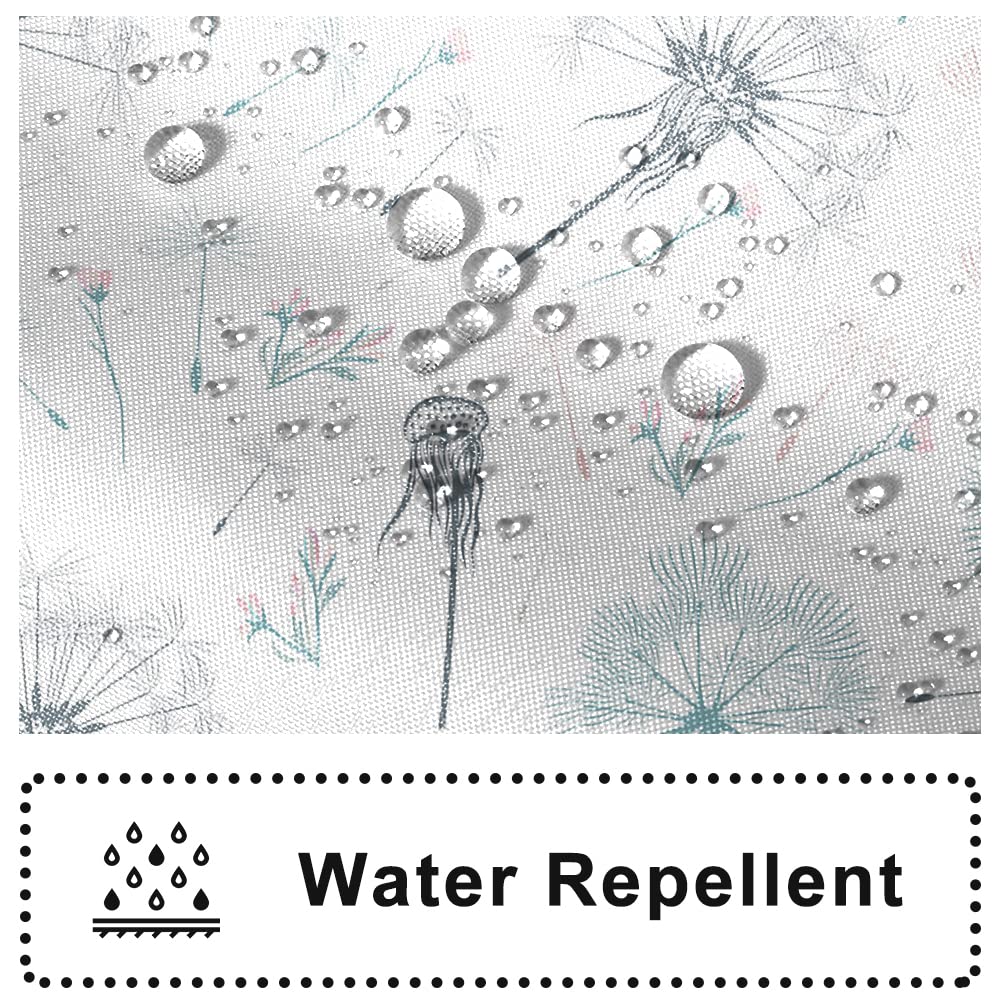 Ruelvth Dandelion Shower Curtain, Green And Grey Spring Shower Curtain For Bathroom Waterproof Fabric Wild Flower Shower Curtain