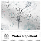Ruelvth Dandelion Shower Curtain, Green And Grey Spring Shower Curtain For Bathroom Waterproof Fabric Wild Flower Shower Curtain