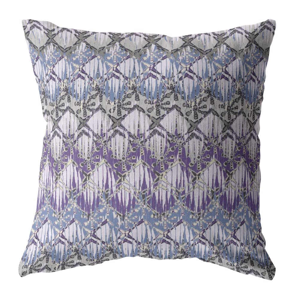 HomeRoots Muted Purple and Gray 18â€ Purple Gray Hatch Decorative Suede Throw Pillow