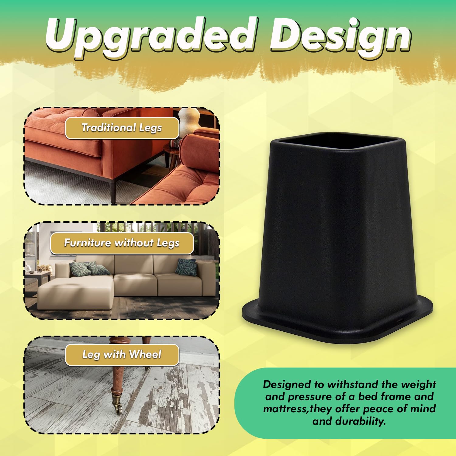 Kings Brand Furniture - Heavy Duty Bed Risers - Furniture Risers 6 Inch Heavy Duty Risers For Sofa & Table - Plastic Riser - Bed