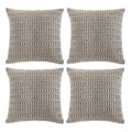 Fancy Homi 4 Packs Grey Decorative Throw Pillow Covers 24X24 Inch For Living Room Couch Bed, Rustic Modern Farmhouse Boho Home D