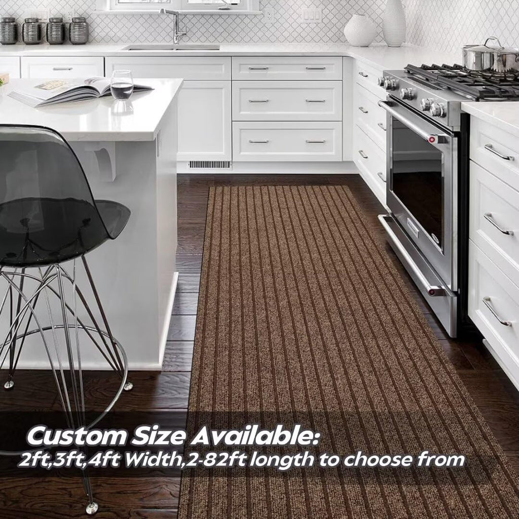 Gotohipi Runner Rug 3'X77'Indoor Outdoor Utility Carpet,Area Rugs With Non Slip Rubber Backing For Hallway Kitchen Entryway Balc
