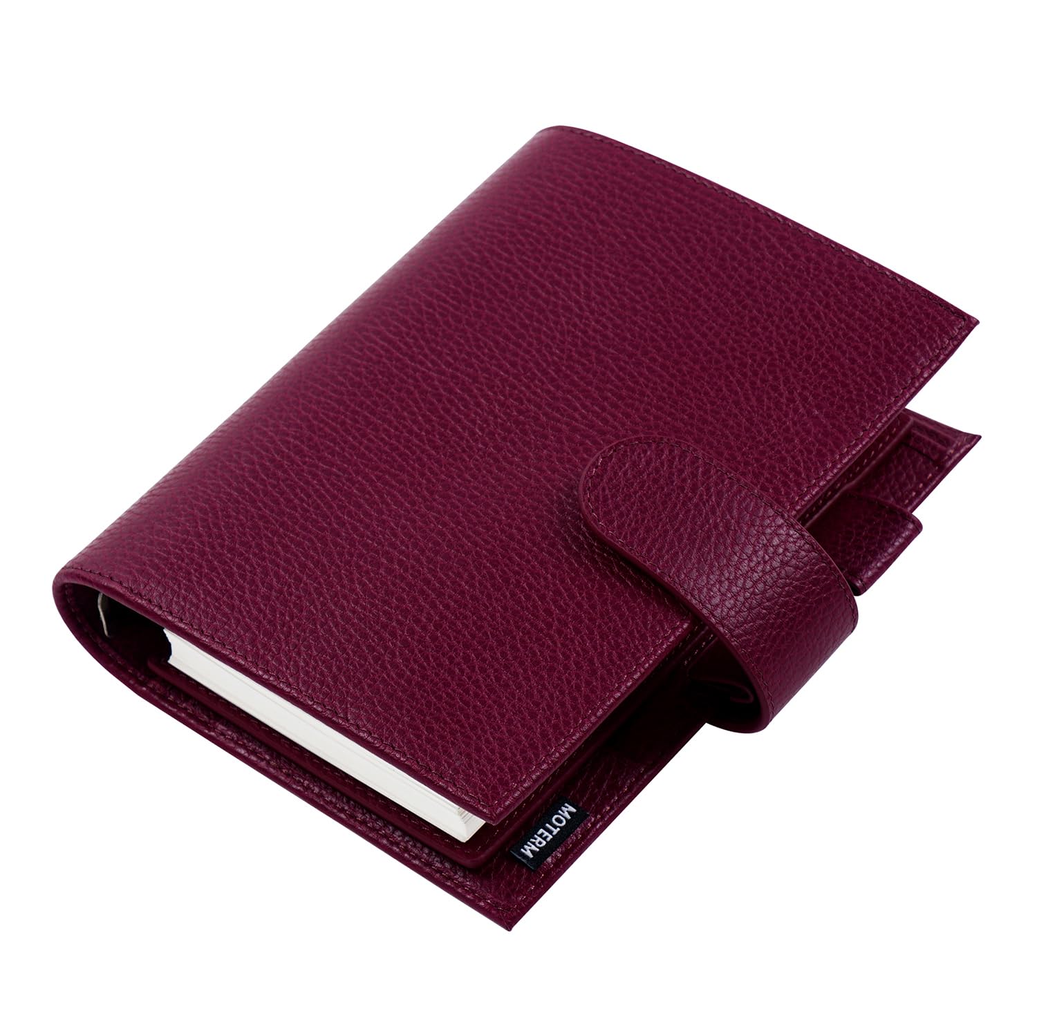 Moterm Personal Luxe Rings Planner - Genuine Leather Binder Organizer (30Mm Ring, Pebbled-Black)