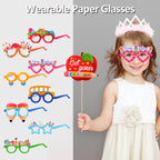 Qpout 35Pcs Novelty Back To School Photo Booth Props For Kids,First Day Of School Party Supplies Kit,School Bus Photo Prop,Welco