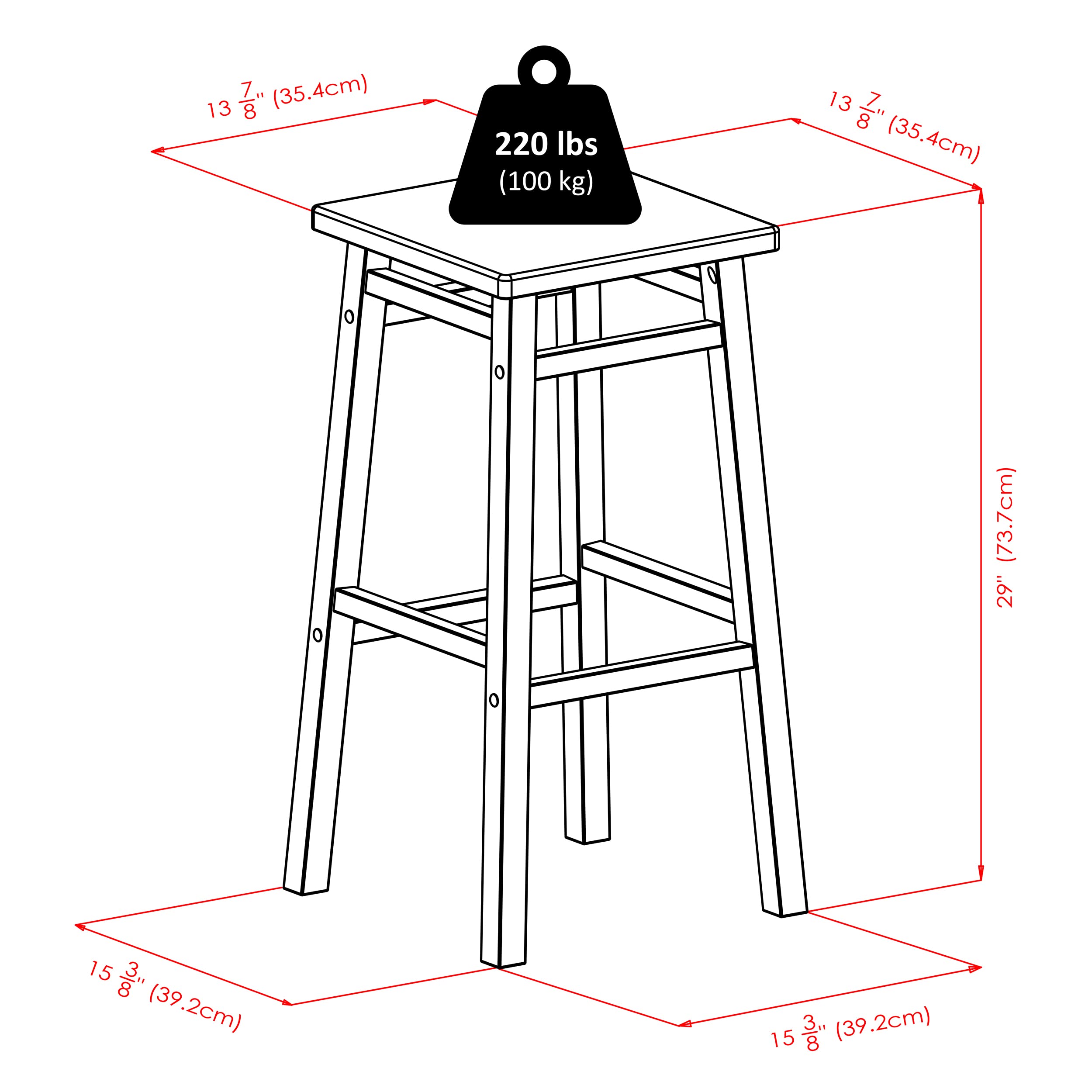 Winsome Carter 29' Walnut Finish Bar Stool