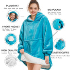 Aemilas Wearable Blanket Hoodie - Sherpa Blanket Sweatshirt As Birthday Gifts For Women Men,Cozy Warm Hooded Blanket With Giant