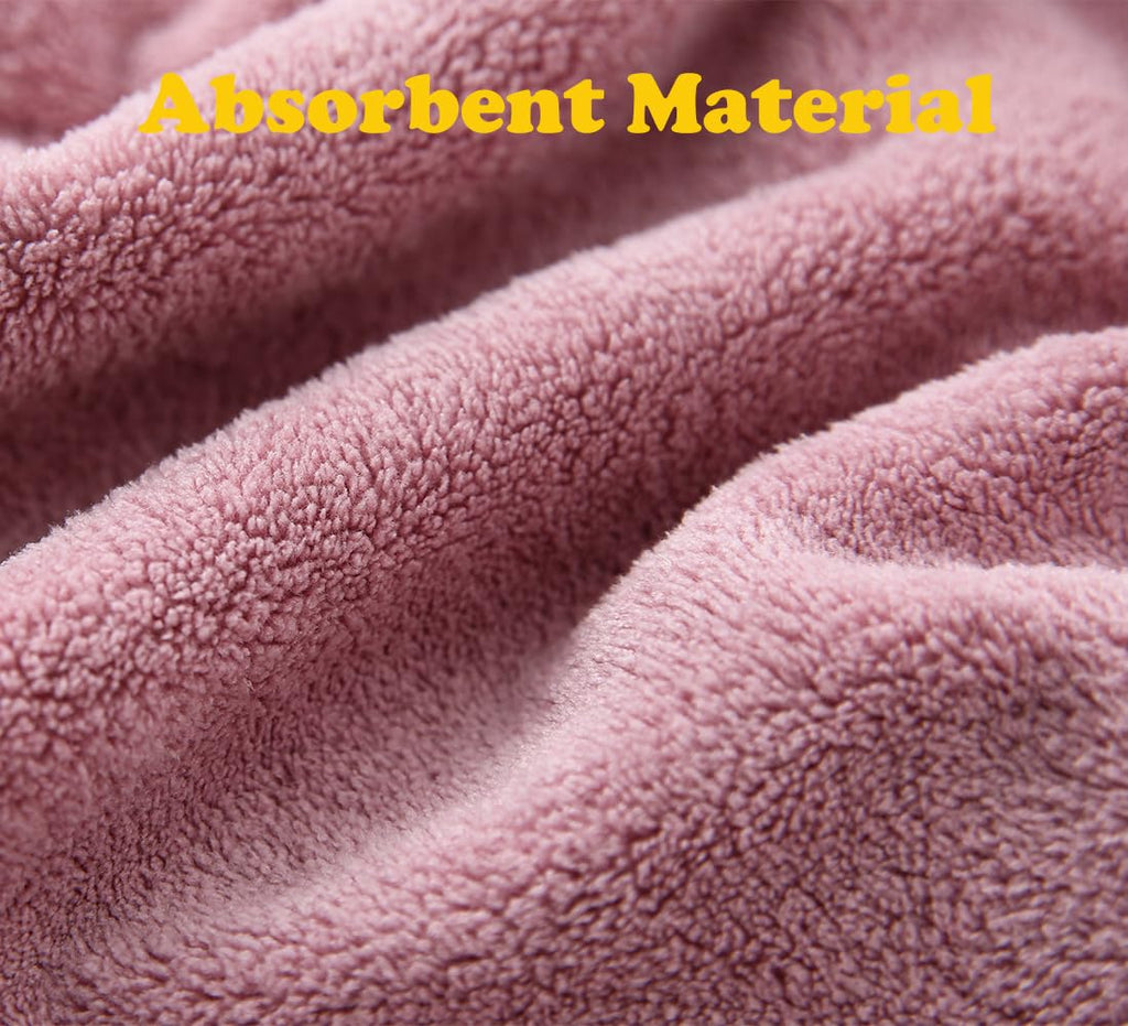 M-Bestl 2 Pack Microfiber Hair Towel Wrap,Hair Drying Towel With Button Design,Head Towel To Dry Curly Hair Quickly (Bean Pink)