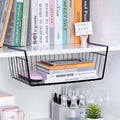 Go Hooked Under Shelf Basket, 1 Pack Wire Under Cabinet Organizer Shelf, Hanging Storage Baskets For Kitchen Pantry, Black(Metal