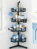HapiRm Corner Shower Caddy Stand  4Tier Adjustable Shower Shelves, Black