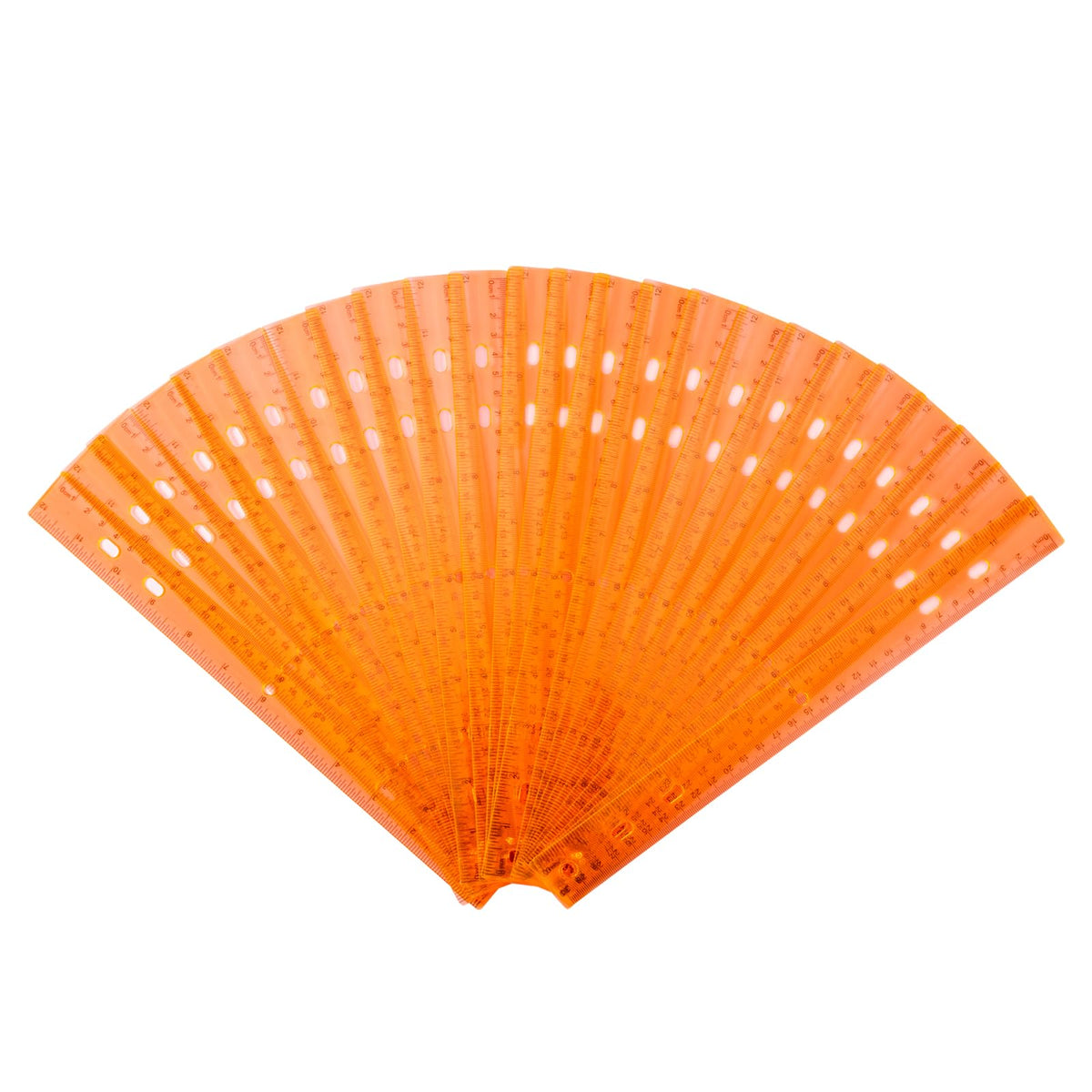 28 Pack Plastic Ruler 12 Inch Transparent Rulers - Metric Bulk For Kids School Office Classroom, Orange