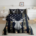 Camo American Flag Kids Comforter Sets Full Size,Deer Antlers Army Green Camouflage Bedding Comforters For Man,Western Farmhouse