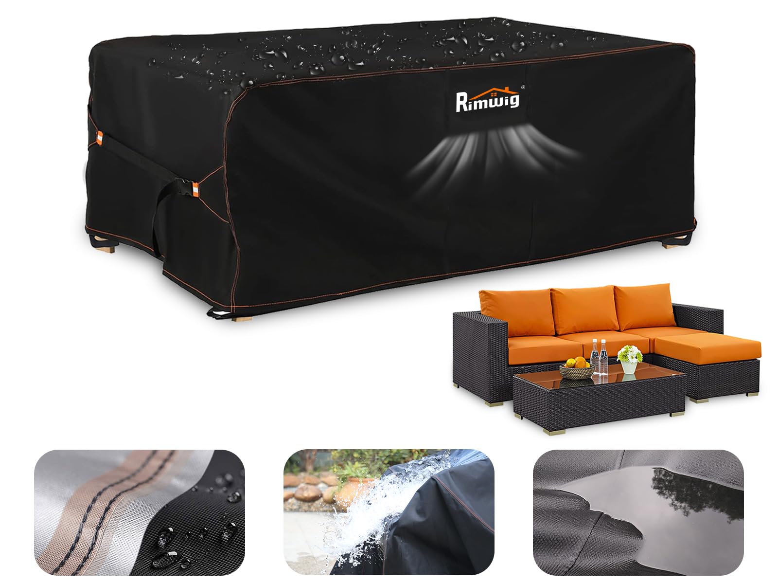 Patio Furniture Set Covers Waterproof, Square Outdoor Table Coffee Cover For Winter , Heavy Duty Patio Table Covers For Outdoor