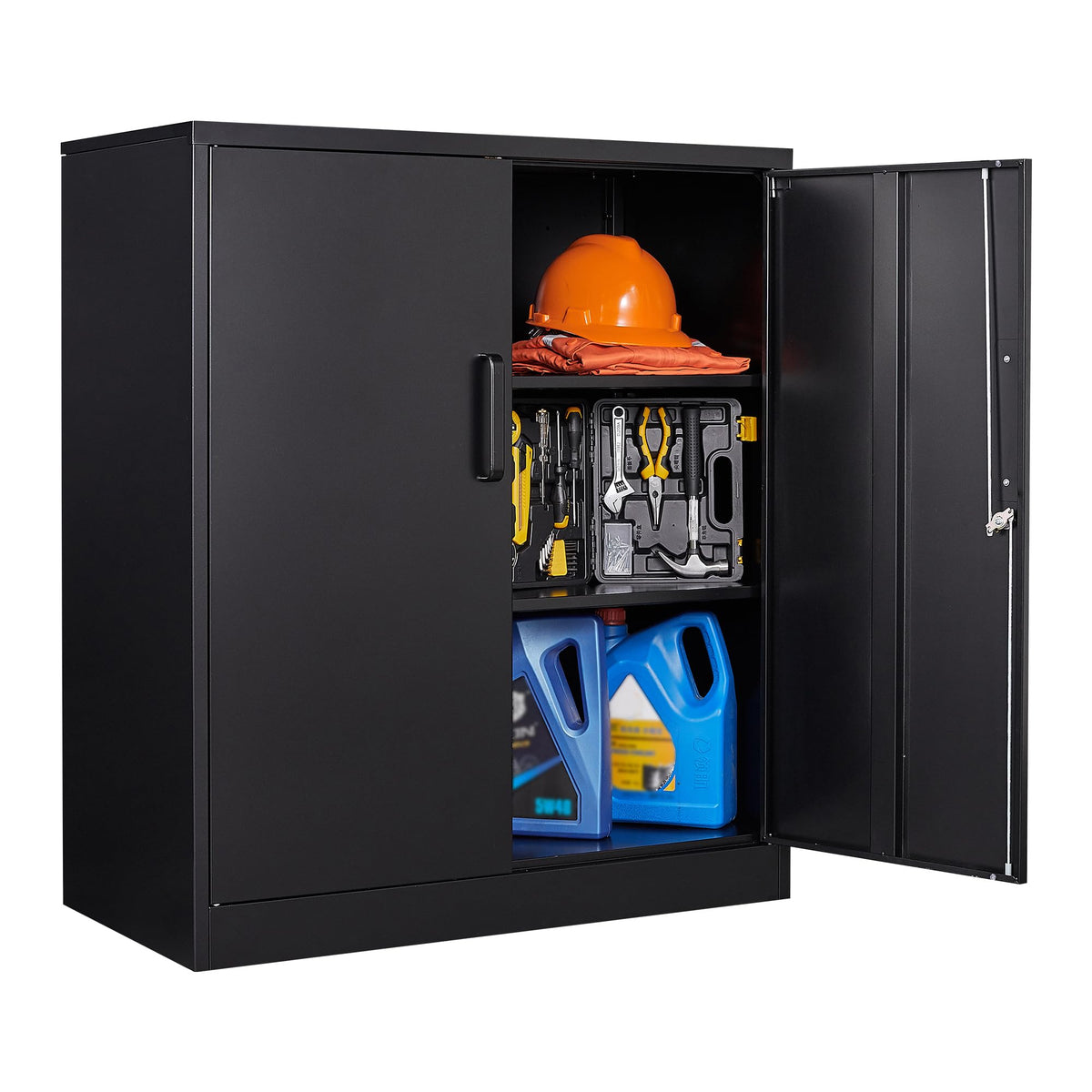 Letaya Metal Storage Cabinets With Lock, Small Locker Steel Cabinets, Adjustable Shelves 2 Doors For Home,Office, Warehouse,Gara