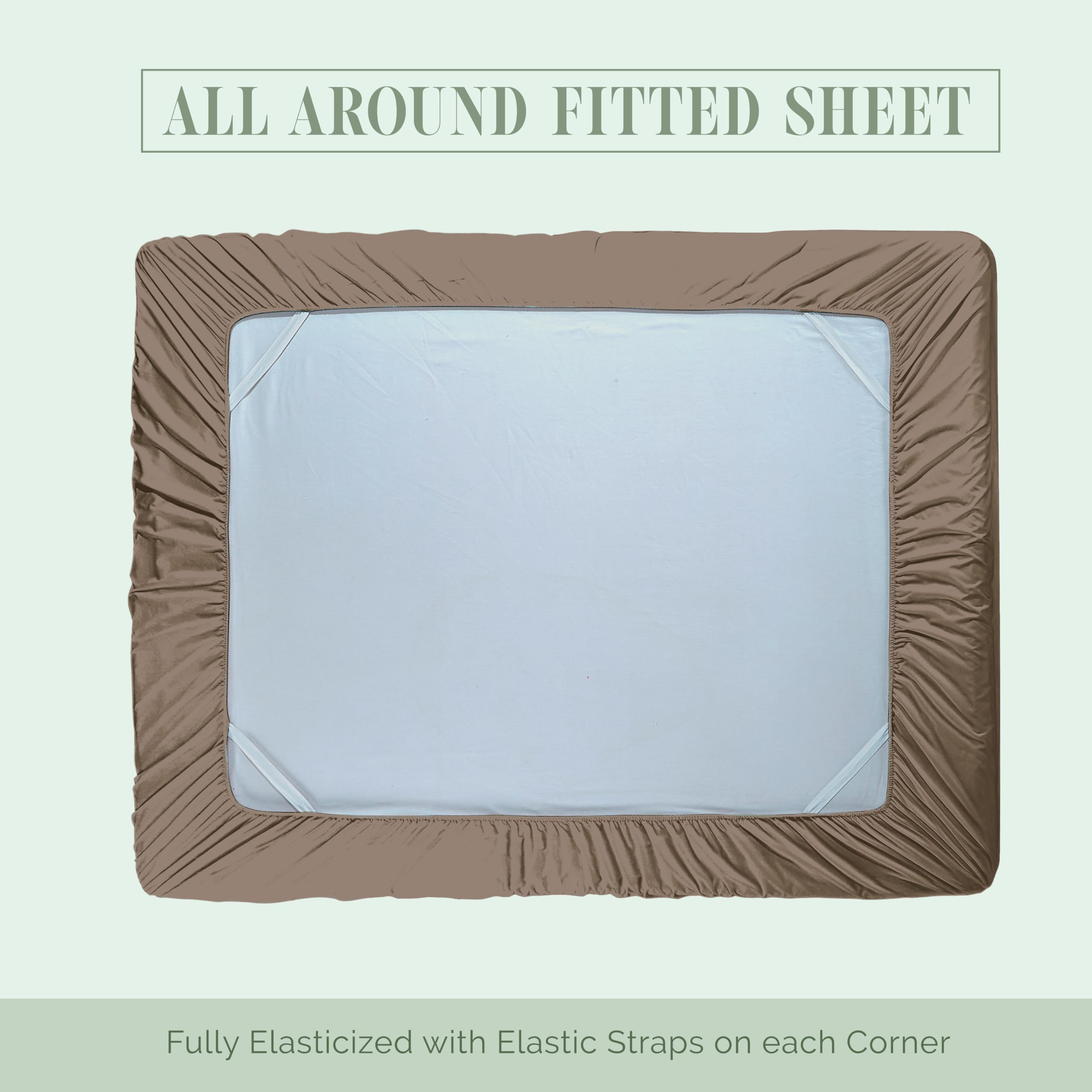 Elegant Comfort 1500 Premium Hotel Quality 18-24 Inches Deep - Extra Deep Pocket Single Fitted Sheet For High Mattress, Luxury And Softest, Smart Pocket - Wrinkle Free, California King, Taupe