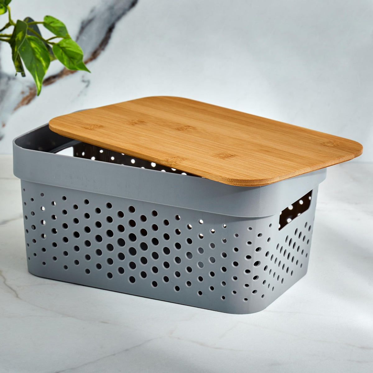Home Centre Regan Infinity Storage Basket with Bamboo Lid