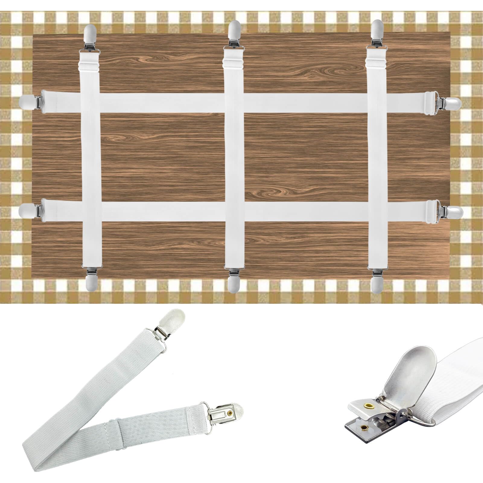 Namubarwa Hidden Strap Tablecloth Clips - Perfect For Picnic Tables And Thick Tables Indoor And Outdoor, Keep Your Tablecloth Se