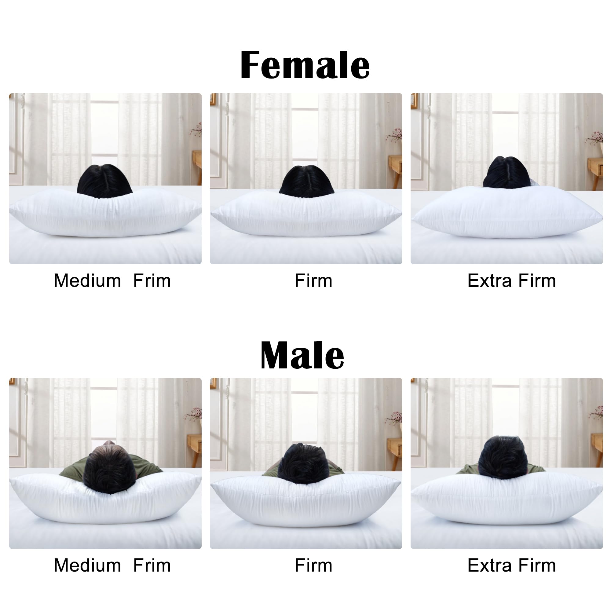 Shatex Extra Firm Pillow King Size 34 X 20 Inch, Bed Pillow With Adjustable Insert Provides Stronger Support - For Back, Stomach