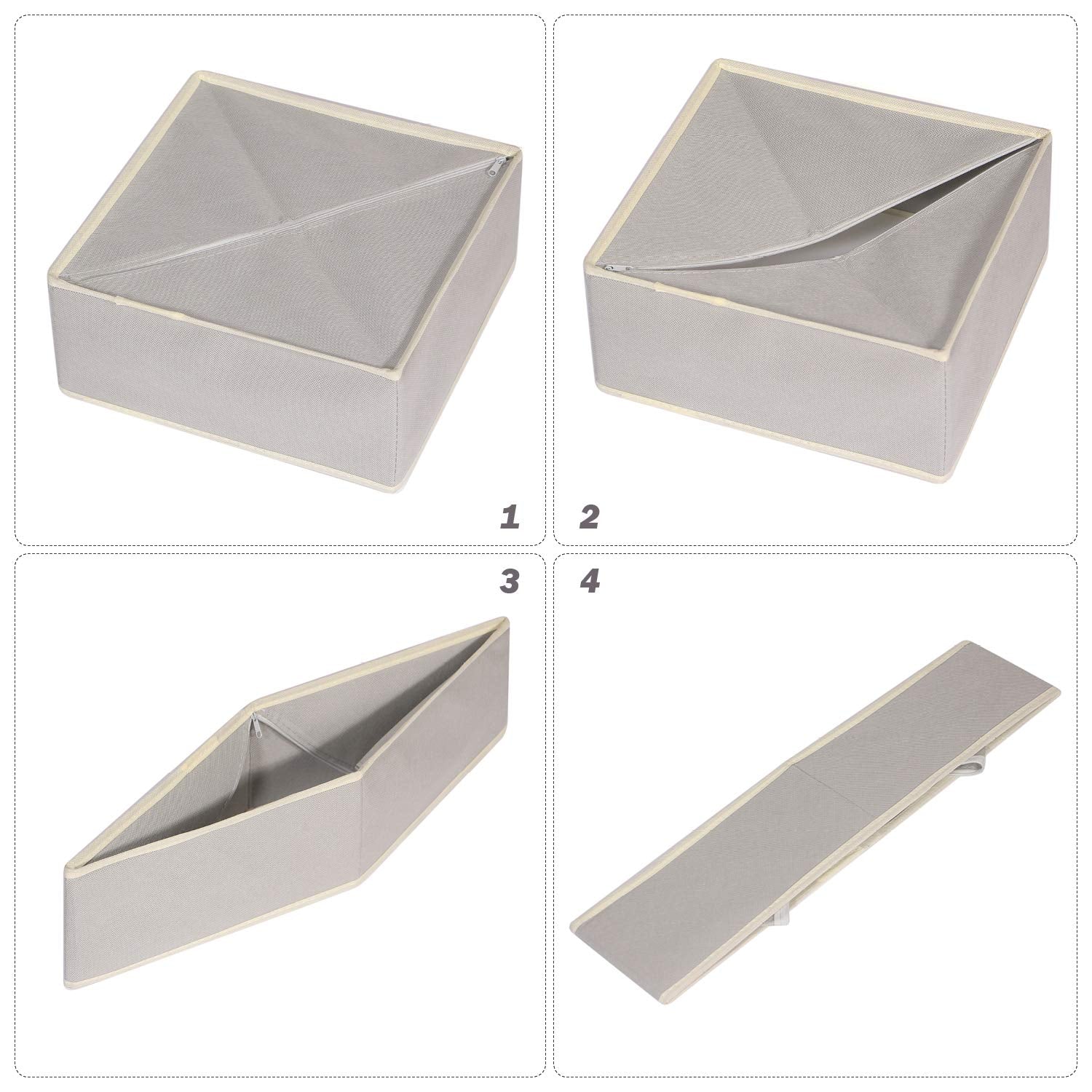 Diommell Foldable Cloth Storage Box Closet Dresser Drawer Organizer Fabric Baskets Bins Containers Divider For Clothes Underwear