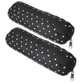 Kuber Industries Dot Printed Single Rod Cotton Bangle Organizer/Case/Holder/Pouch Pack Of 2 (Black)50Km0762