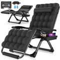 Suteck Oversized Zero Gravity Chair,33In Xxl Lounge Chair W/Removable Cushion&Headrest, Reclining Camping Chair W/Upgraded Lock