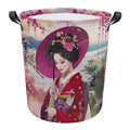 Japanese Beauty Kimono Large Laundry Basket Laundry Hamper Bag Washing Bin Collapsible Tall With Handles Travel Bathroom College